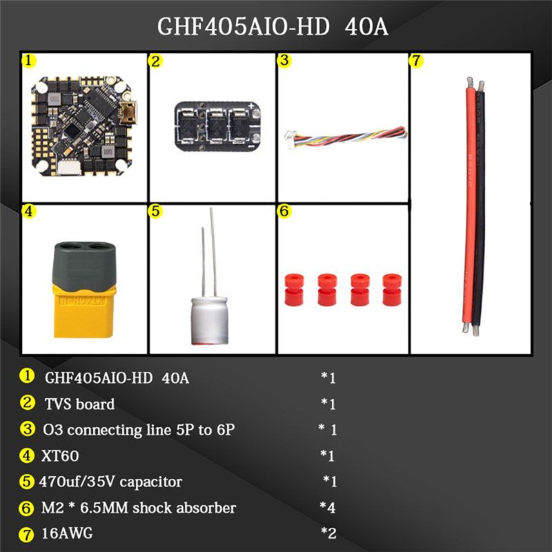 Drone Esc - ABTI-GHF405AIO-HD 40A AIO 플라이트 컨트롤러, F405,